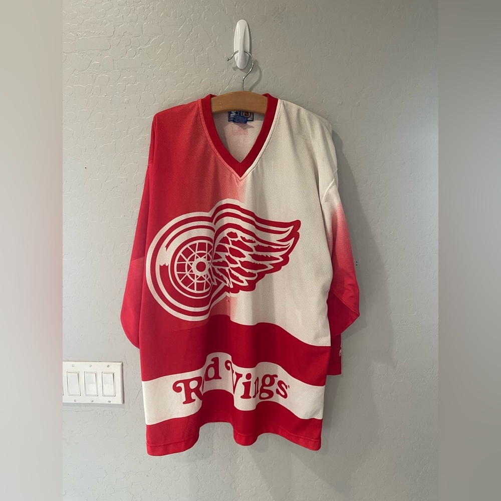 Vintage‎ STARTER Detroit Red Wings AOP Jersey Size XL
